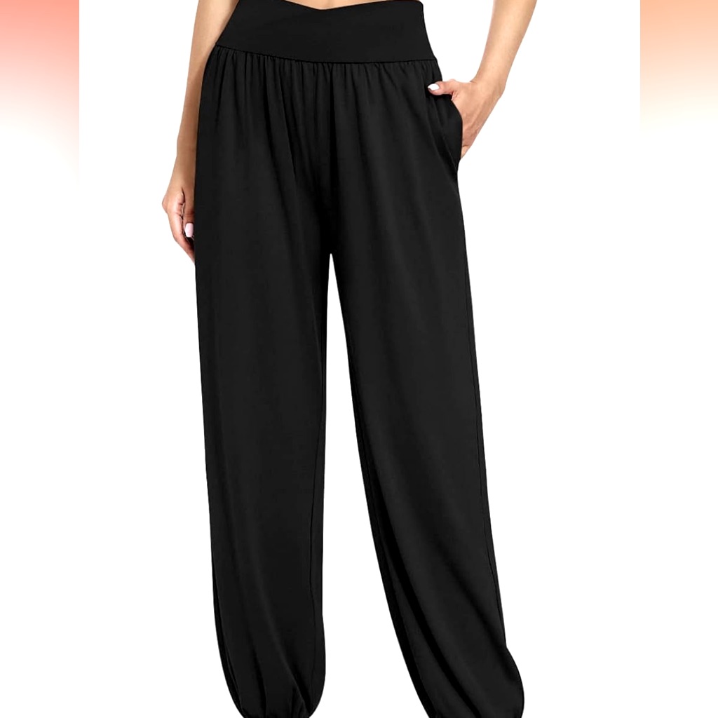 Ueu High Waisted Flowy Yoga Joggers With Pockets Perfect For Lounge Sz M/L Nwt